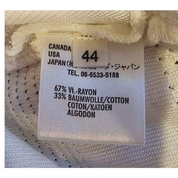 Escada Cardigan Knit Sweater Jewel Buttons Light Pastel Trim Viscose Blend, Sz L - Picture 7 of 11